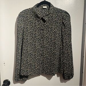 Jacqueline de Yong Ditsy Floral Long Sleeve Blouse Top Size EU 40 / US 10 Work